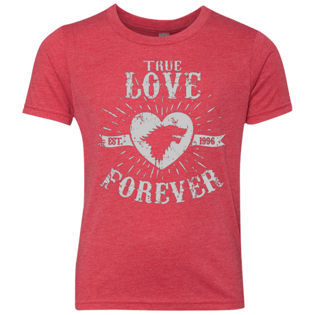 T-Shirts Vintage Red / YXS True Love Forever Wolf Youth Triblend T-Shirt
