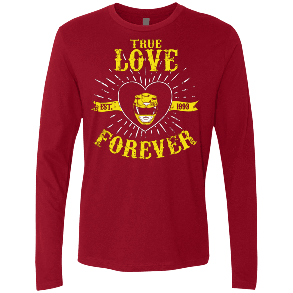 T-Shirts Cardinal / Small True Love Forever Yellow Men's Premium Long Sleeve