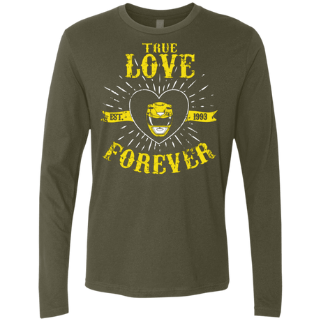 T-Shirts Military Green / Small True Love Forever Yellow Men's Premium Long Sleeve