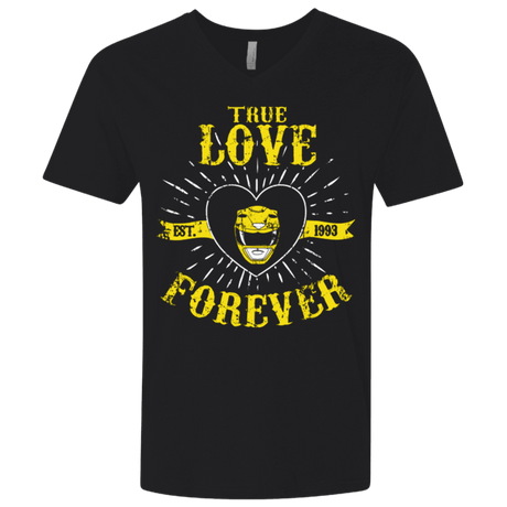 T-Shirts Black / X-Small True Love Forever Yellow Men's Premium V-Neck