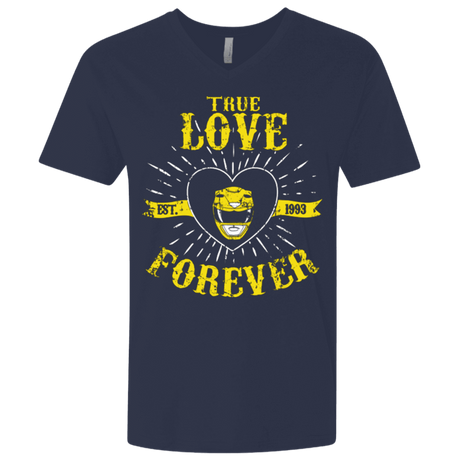 T-Shirts Midnight Navy / X-Small True Love Forever Yellow Men's Premium V-Neck