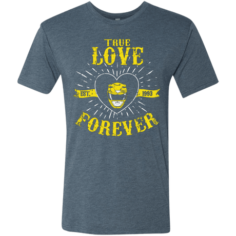 T-Shirts Indigo / Small True Love Forever Yellow Men's Triblend T-Shirt