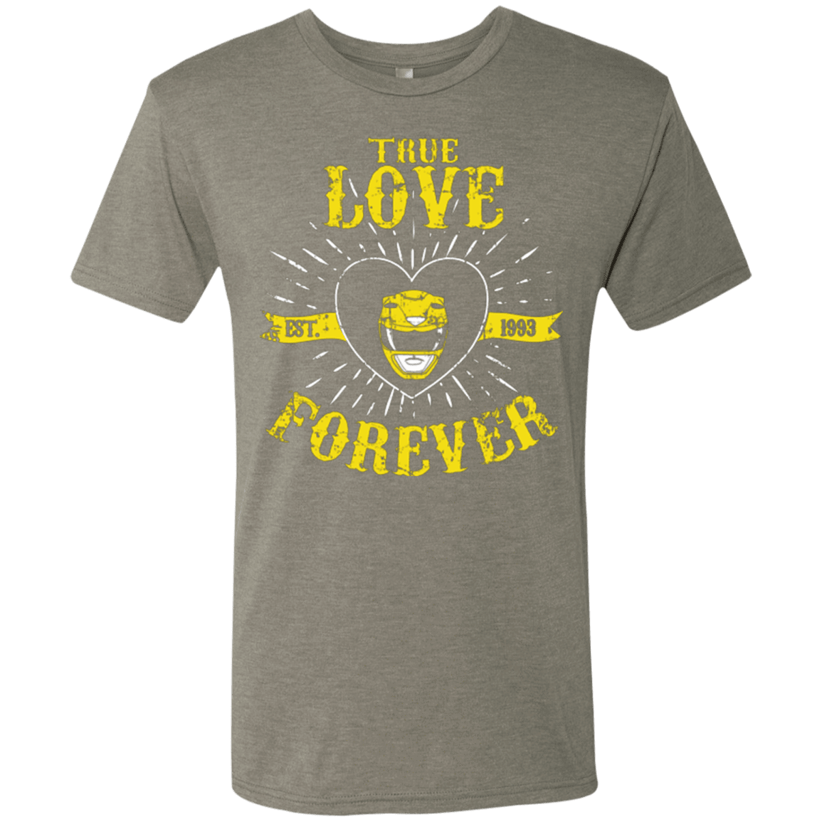 T-Shirts Venetian Grey / Small True Love Forever Yellow Men's Triblend T-Shirt