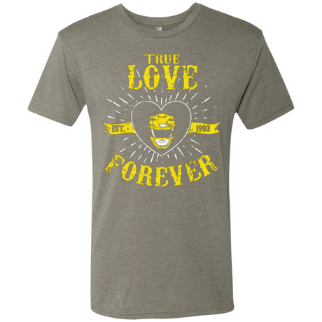 T-Shirts Venetian Grey / Small True Love Forever Yellow Men's Triblend T-Shirt