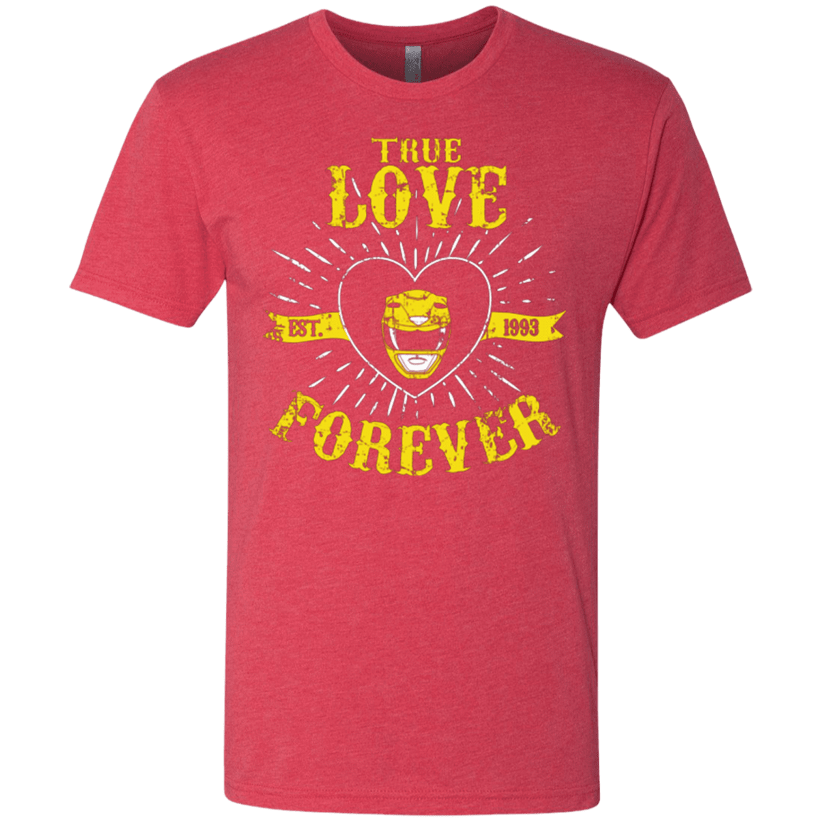 T-Shirts Vintage Red / Small True Love Forever Yellow Men's Triblend T-Shirt