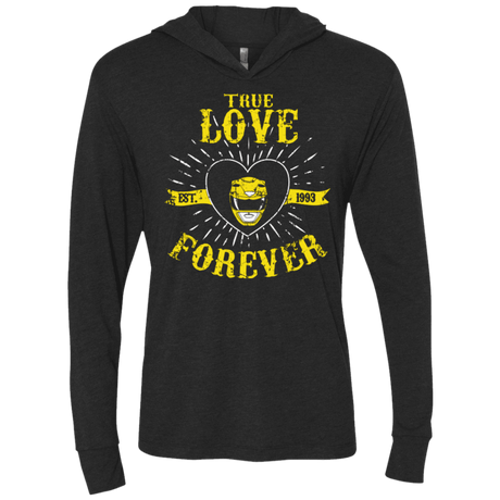 T-Shirts Vintage Black / X-Small True Love Forever Yellow Triblend Long Sleeve Hoodie Tee