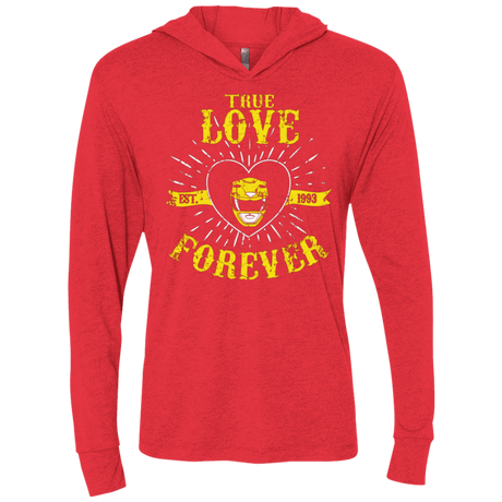 T-Shirts Vintage Red / X-Small True Love Forever Yellow Triblend Long Sleeve Hoodie Tee