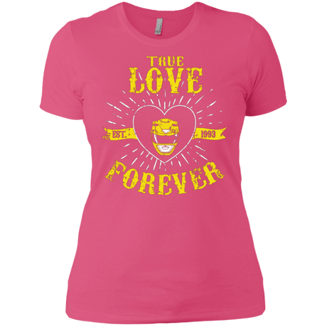 T-Shirts Hot Pink / X-Small True Love Forever Yellow Women's Premium T-Shirt