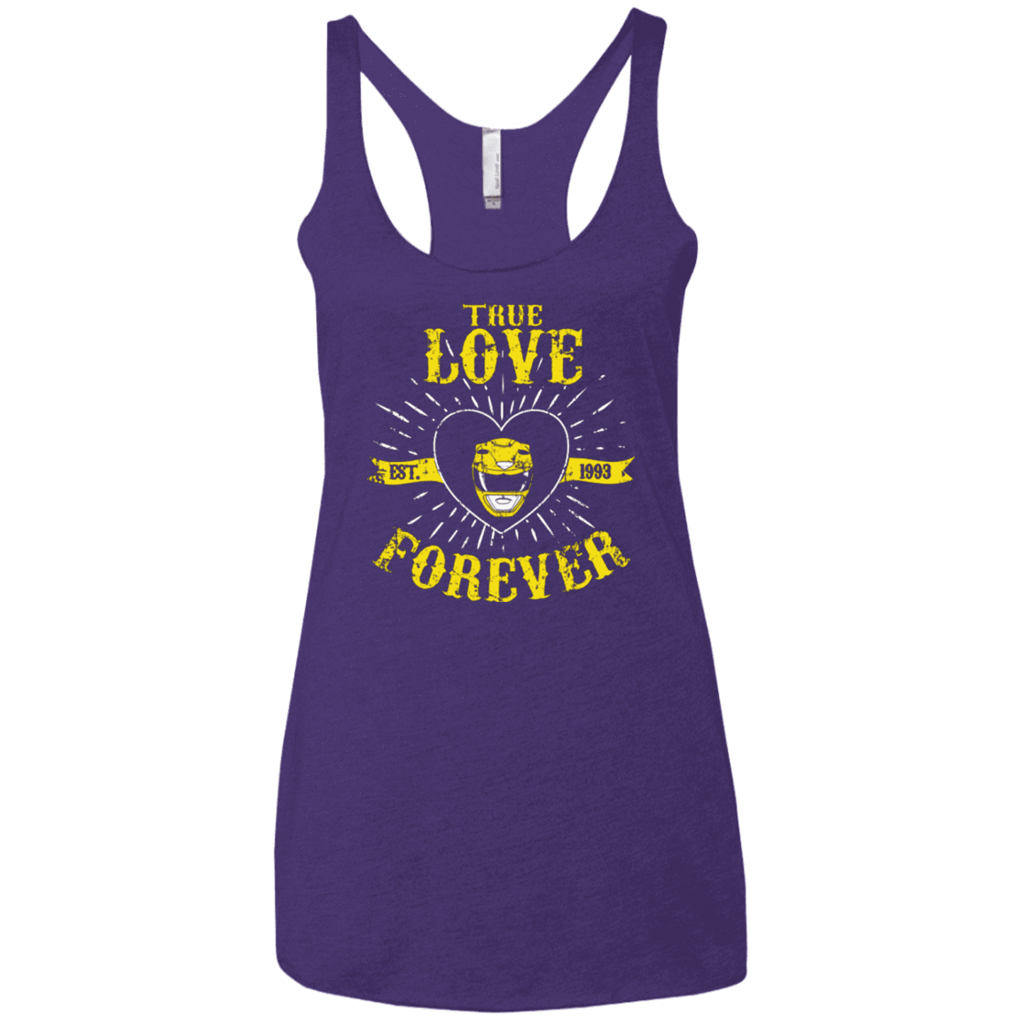 T-Shirts Purple / X-Small True Love Forever Yellow Women's Triblend Racerback Tank