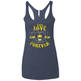 T-Shirts Vintage Navy / X-Small True Love Forever Yellow Women's Triblend Racerback Tank