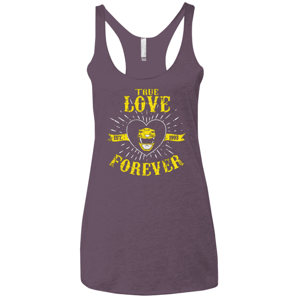 T-Shirts Vintage Purple / X-Small True Love Forever Yellow Women's Triblend Racerback Tank