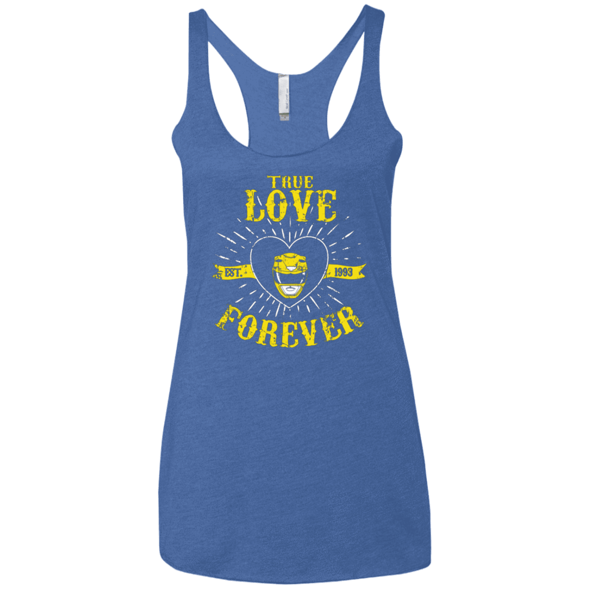 T-Shirts Vintage Royal / X-Small True Love Forever Yellow Women's Triblend Racerback Tank