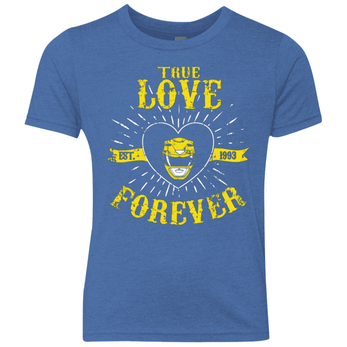 T-Shirts Vintage Royal / YXS True Love Forever Yellow Youth Triblend T-Shirt