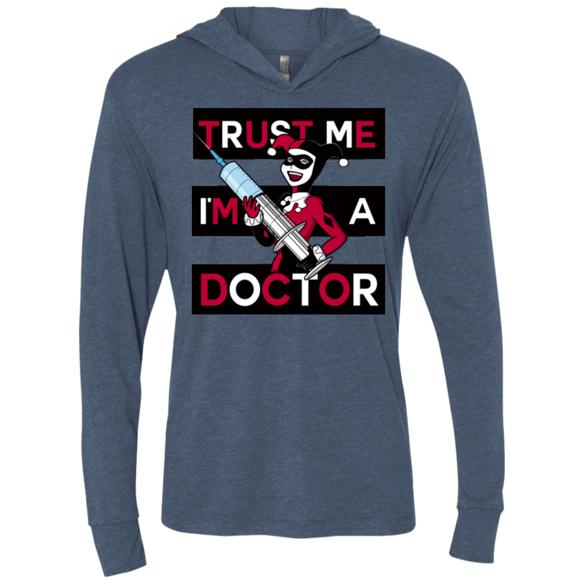 T-Shirts Indigo / X-Small Trust me! Triblend Long Sleeve Hoodie Tee