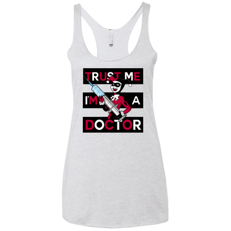 T-Shirts Heather White / X-Small Trust me! Women's Triblend Racerback Tank