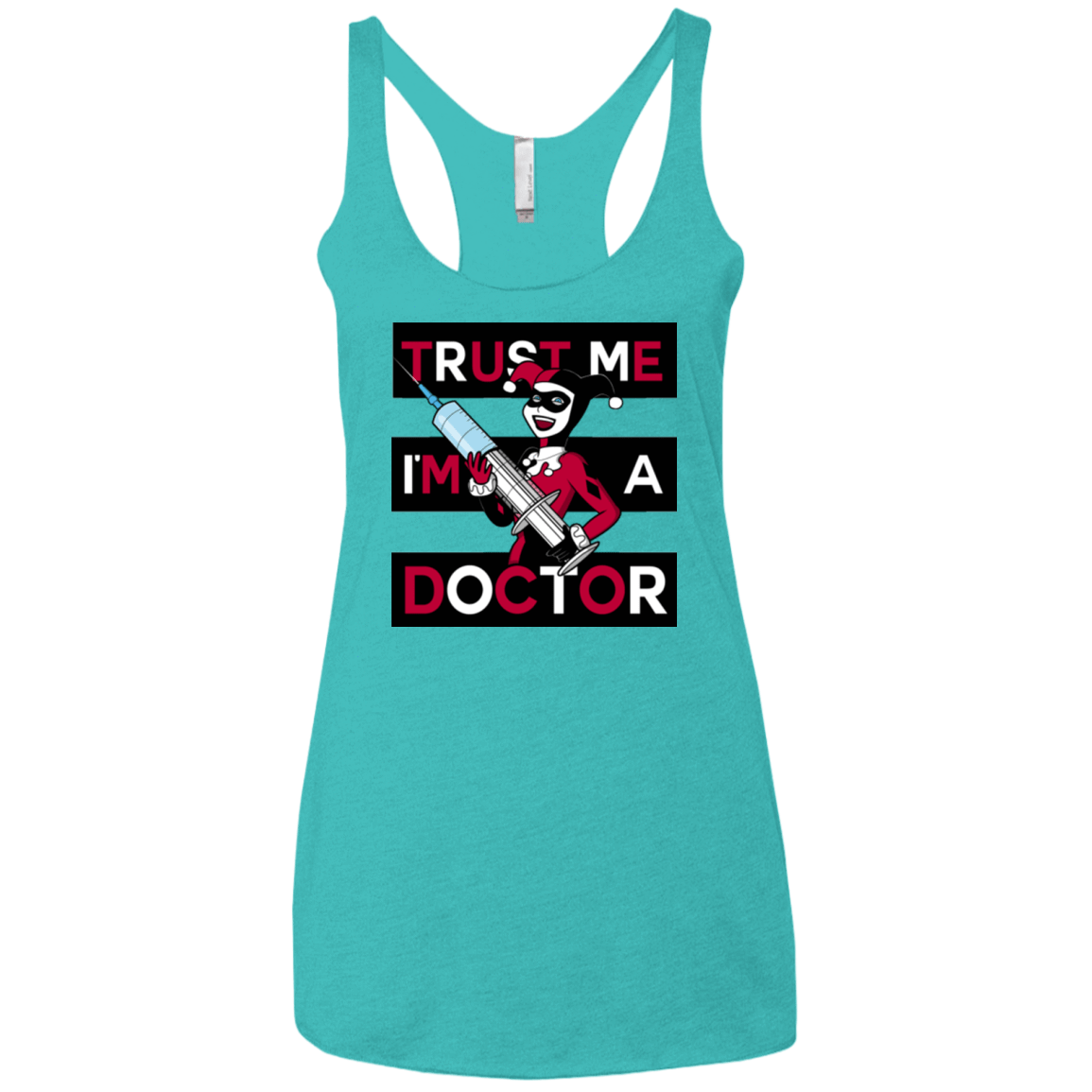 T-Shirts Tahiti Blue / X-Small Trust me! Women's Triblend Racerback Tank