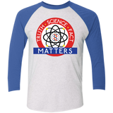 T-Shirts Heather White/Vintage Royal / X-Small Truth Science Fact Men's Triblend 3/4 Sleeve