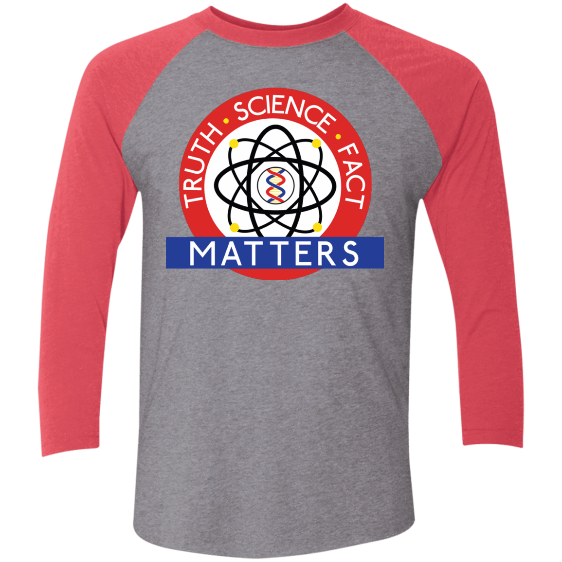 T-Shirts Premium Heather/Vintage Red / X-Small Truth Science Fact Men's Triblend 3/4 Sleeve