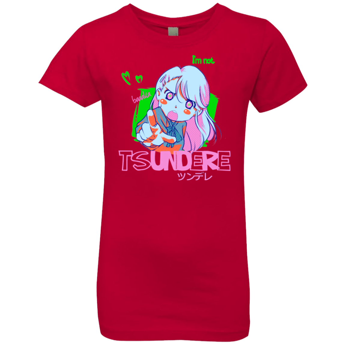 T-Shirts Red / YXS Tsundere Girls Premium T-Shirt