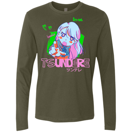 T-Shirts Military Green / Small Tsundere Men's Premium Long Sleeve