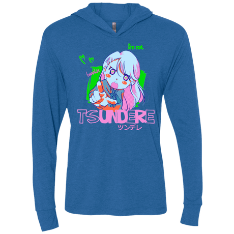 T-Shirts Vintage Royal / X-Small Tsundere Triblend Long Sleeve Hoodie Tee