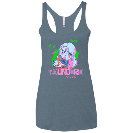 T-Shirts Indigo / X-Small Tsundere Women's Triblend Racerback Tank