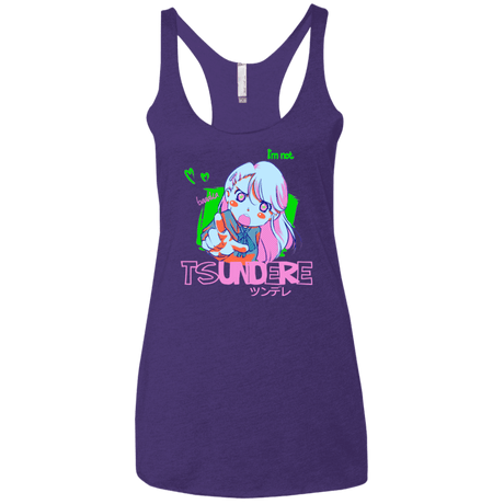 T-Shirts Purple / X-Small Tsundere Women's Triblend Racerback Tank