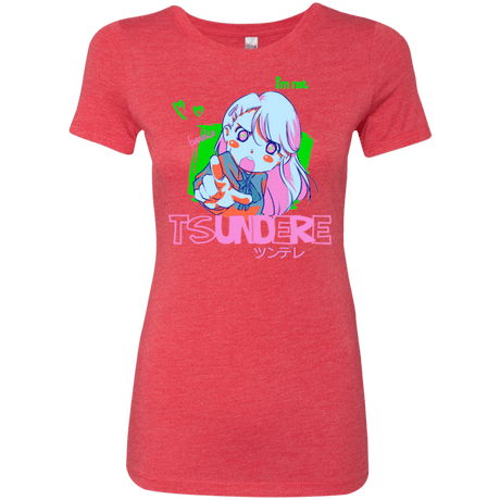 T-Shirts Vintage Red / Small Tsundere Women's Triblend T-Shirt
