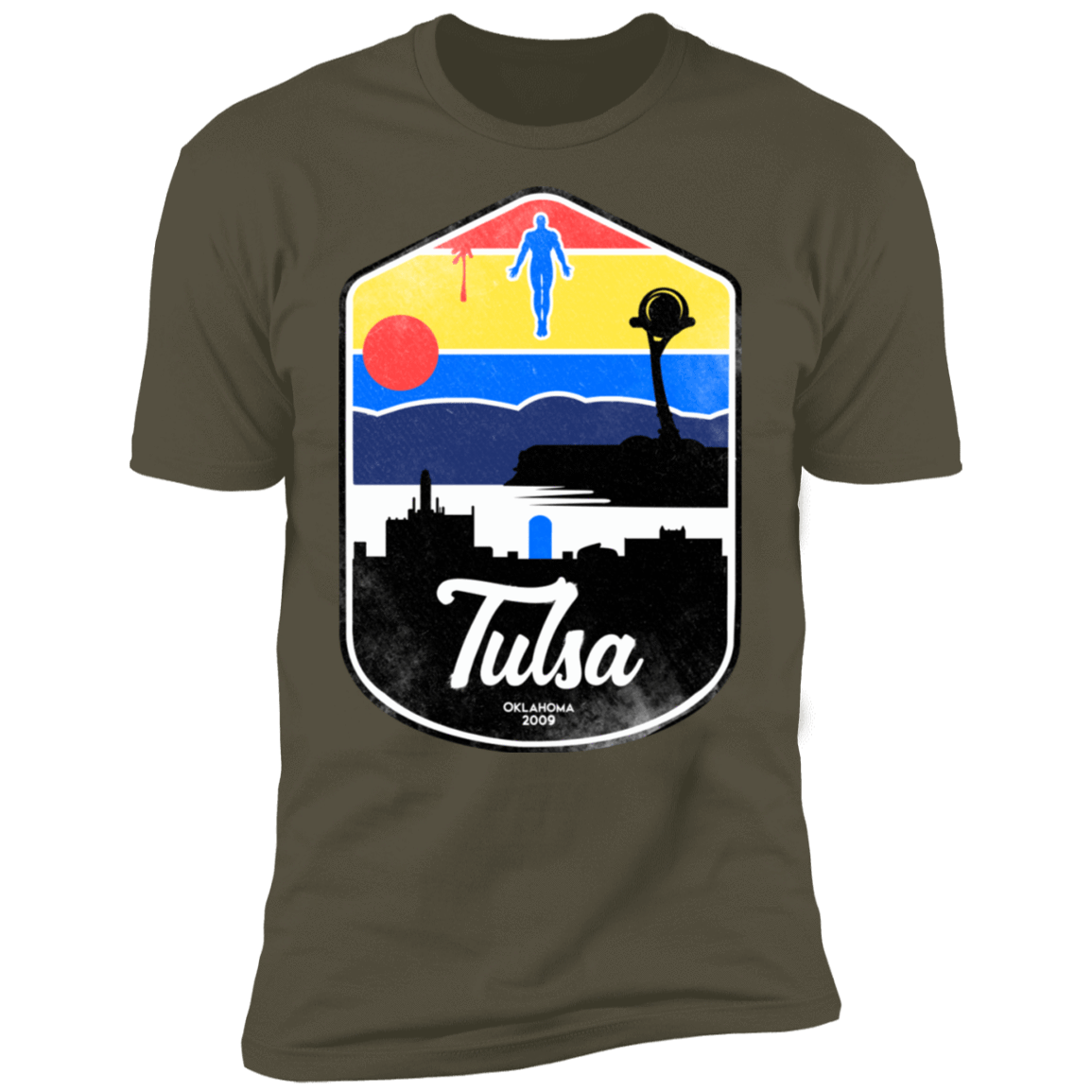 T-Shirts Military Green / S Tulsa OK Men's Premium T-Shirt