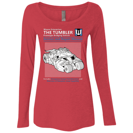T-Shirts Vintage Red / Small TUMBLER SERVICE AND REPAIR MANUAL Women's Triblend Long Sleeve Shirt