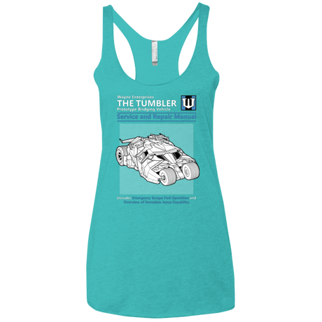 T-Shirts Tahiti Blue / X-Small TUMBLER SERVICE AND REPAIR MANUAL Women's Triblend Racerback Tank