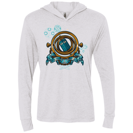 T-Shirts Heather White / X-Small TURN THE TIME TWIST THE SPACE Triblend Long Sleeve Hoodie Tee