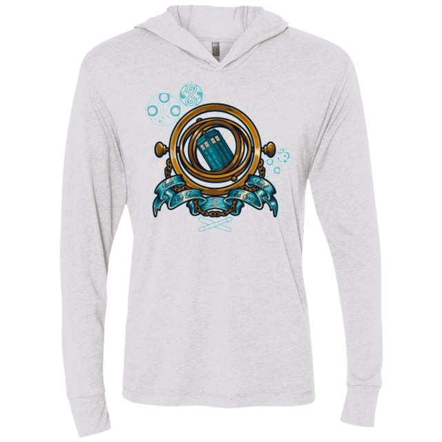 T-Shirts Heather White / X-Small TURN THE TIME TWIST THE SPACE Triblend Long Sleeve Hoodie Tee