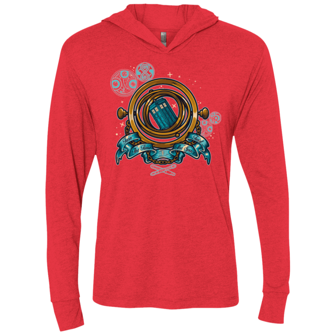 T-Shirts Vintage Red / X-Small TURN THE TIME TWIST THE SPACE Triblend Long Sleeve Hoodie Tee
