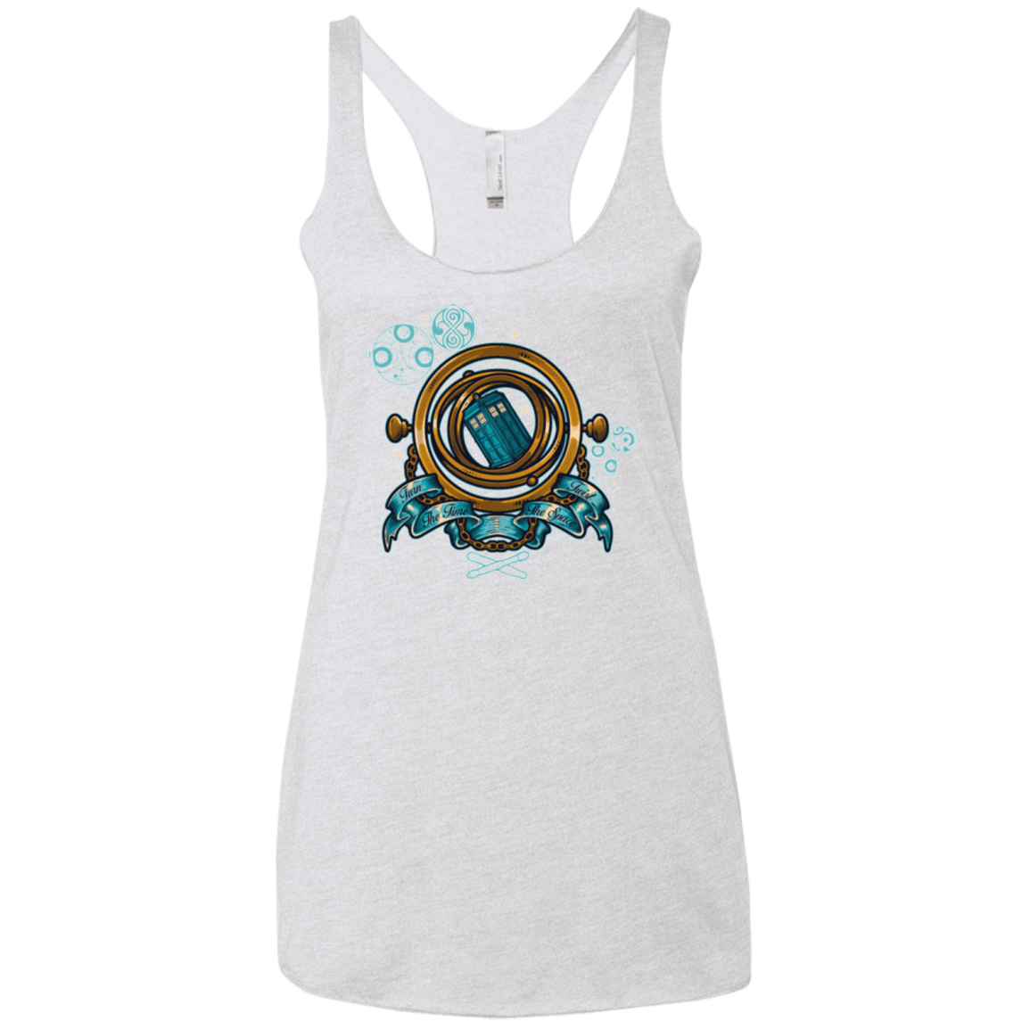 T-Shirts Heather White / X-Small TURN THE TIME TWIST THE SPACE Women's Triblend Racerback Tank