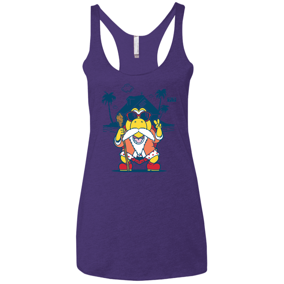 TURTLE HERMIT Women's Triblend Racerback Tank