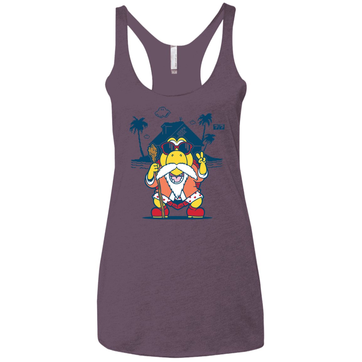 TURTLE HERMIT Women's Triblend Racerback Tank