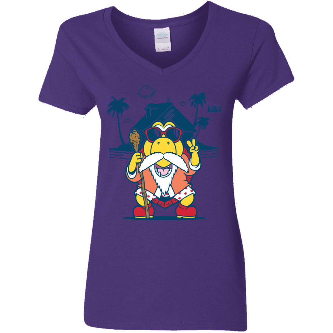 T-Shirts Purple / S TURTLE HERMIT Women's V-Neck T-Shirt