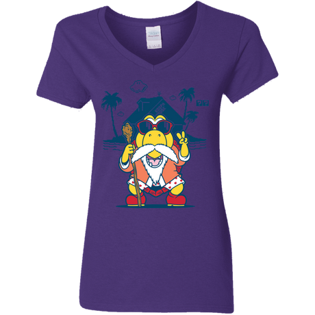 T-Shirts Purple / S TURTLE HERMIT Women's V-Neck T-Shirt