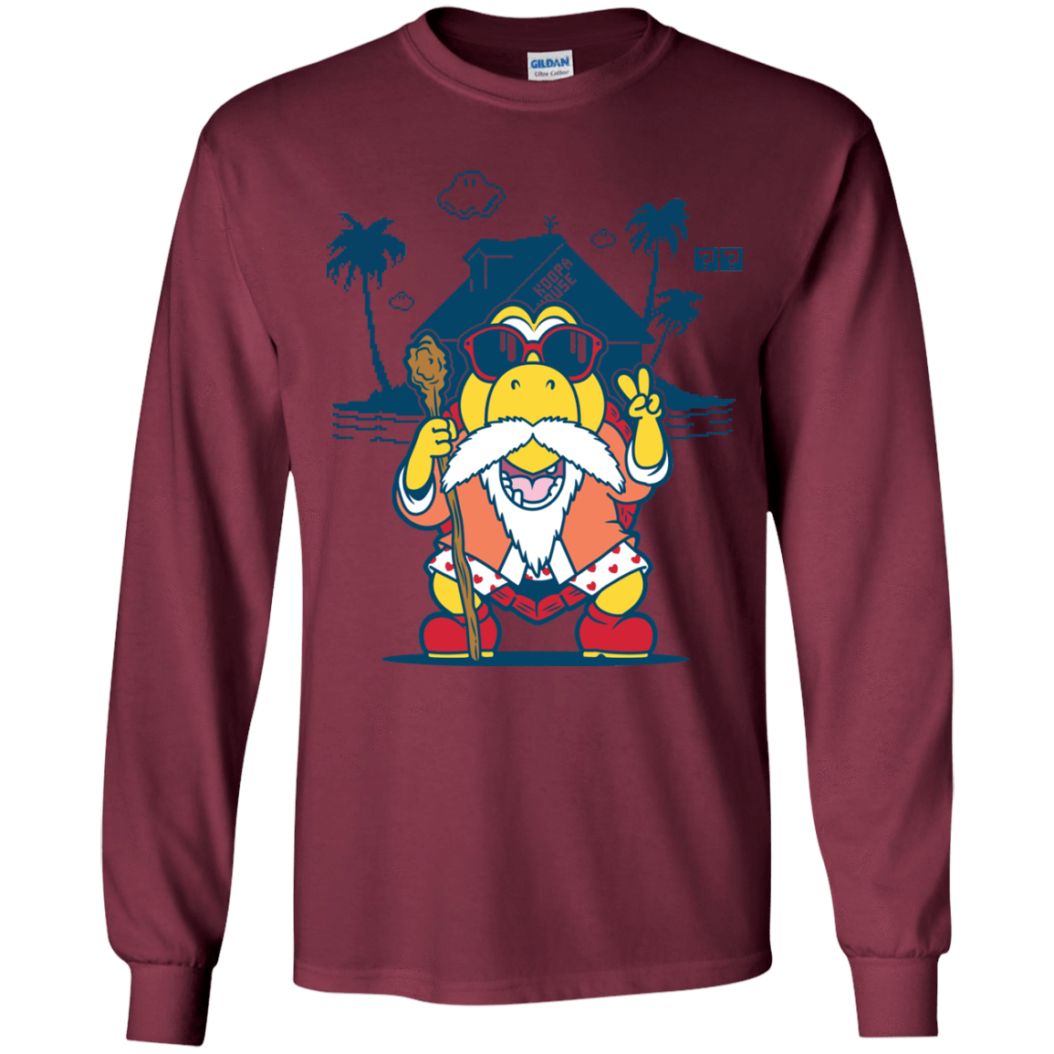 T-Shirts Maroon / YS TURTLE HERMIT Youth Long Sleeve T-Shirt