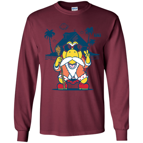 T-Shirts Maroon / YS TURTLE HERMIT Youth Long Sleeve T-Shirt