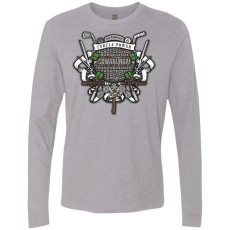 T-Shirts Heather Grey / Small Turtle Power! Men's Premium Long Sleeve