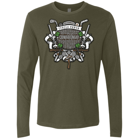 T-Shirts Military Green / Small Turtle Power! Men's Premium Long Sleeve