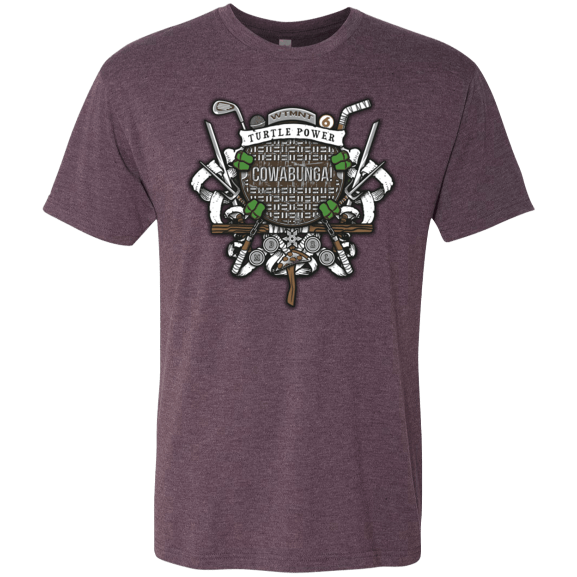 T-Shirts Vintage Purple / Small Turtle Power! Men's Triblend T-Shirt