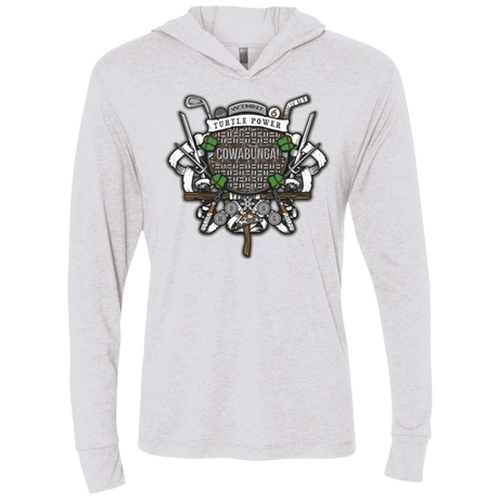 T-Shirts Heather White / X-Small Turtle Power! Triblend Long Sleeve Hoodie Tee