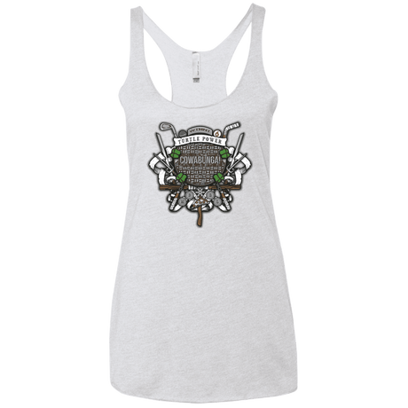 T-Shirts Heather White / X-Small Turtle Power! Women's Triblend Racerback Tank
