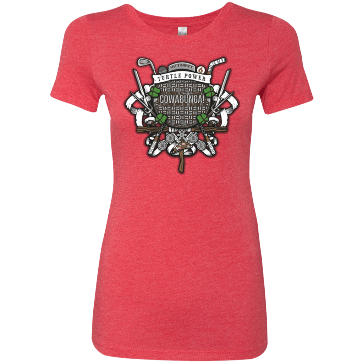 T-Shirts Vintage Red / Small Turtle Power! Women's Triblend T-Shirt