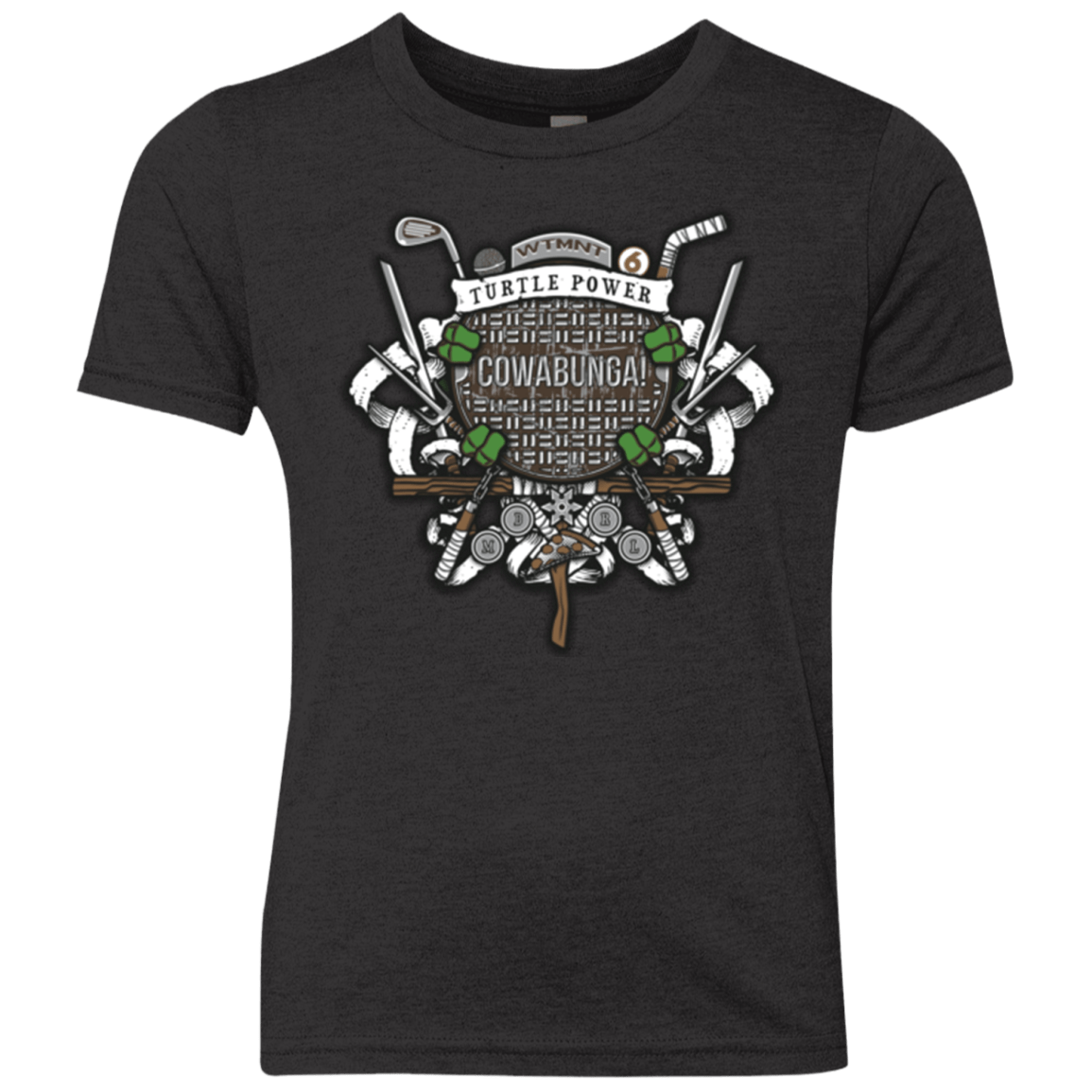 T-Shirts Vintage Black / YXS Turtle Power! Youth Triblend T-Shirt