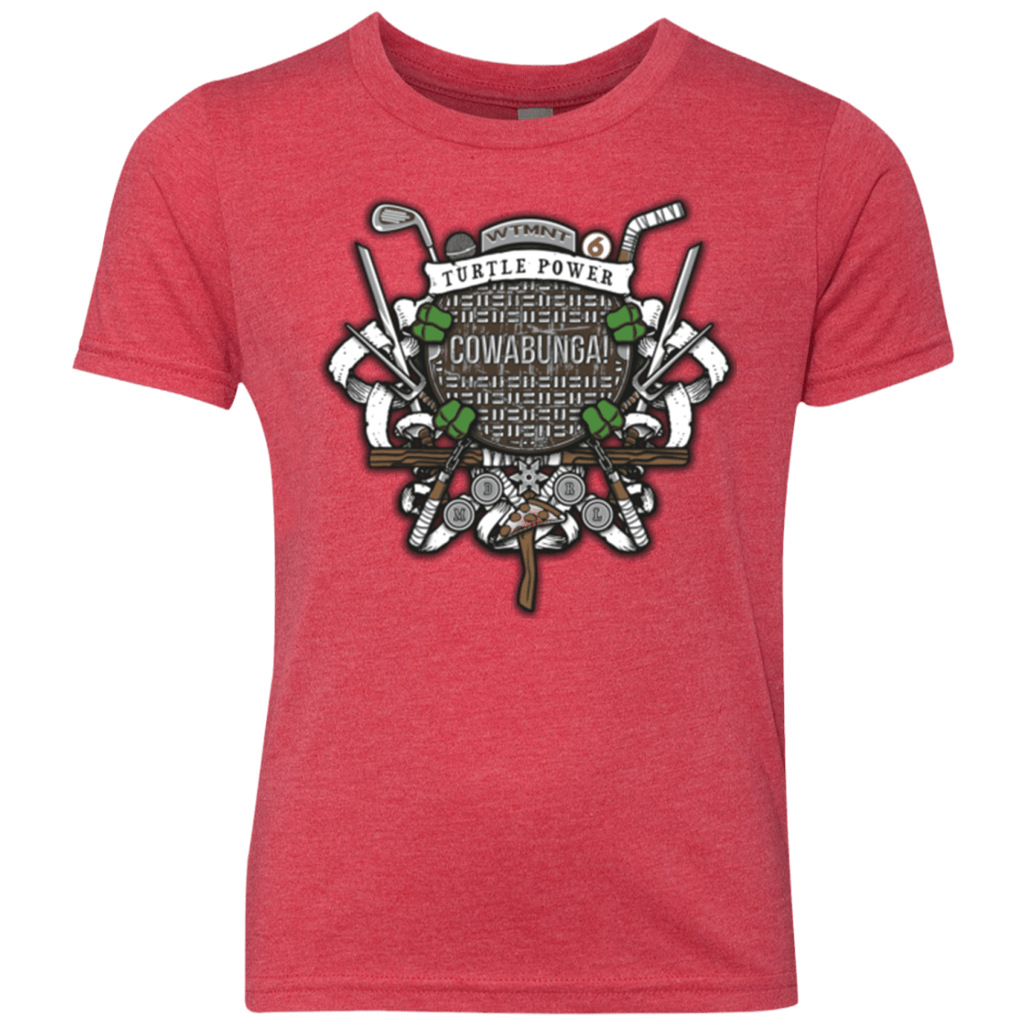T-Shirts Vintage Red / YXS Turtle Power! Youth Triblend T-Shirt