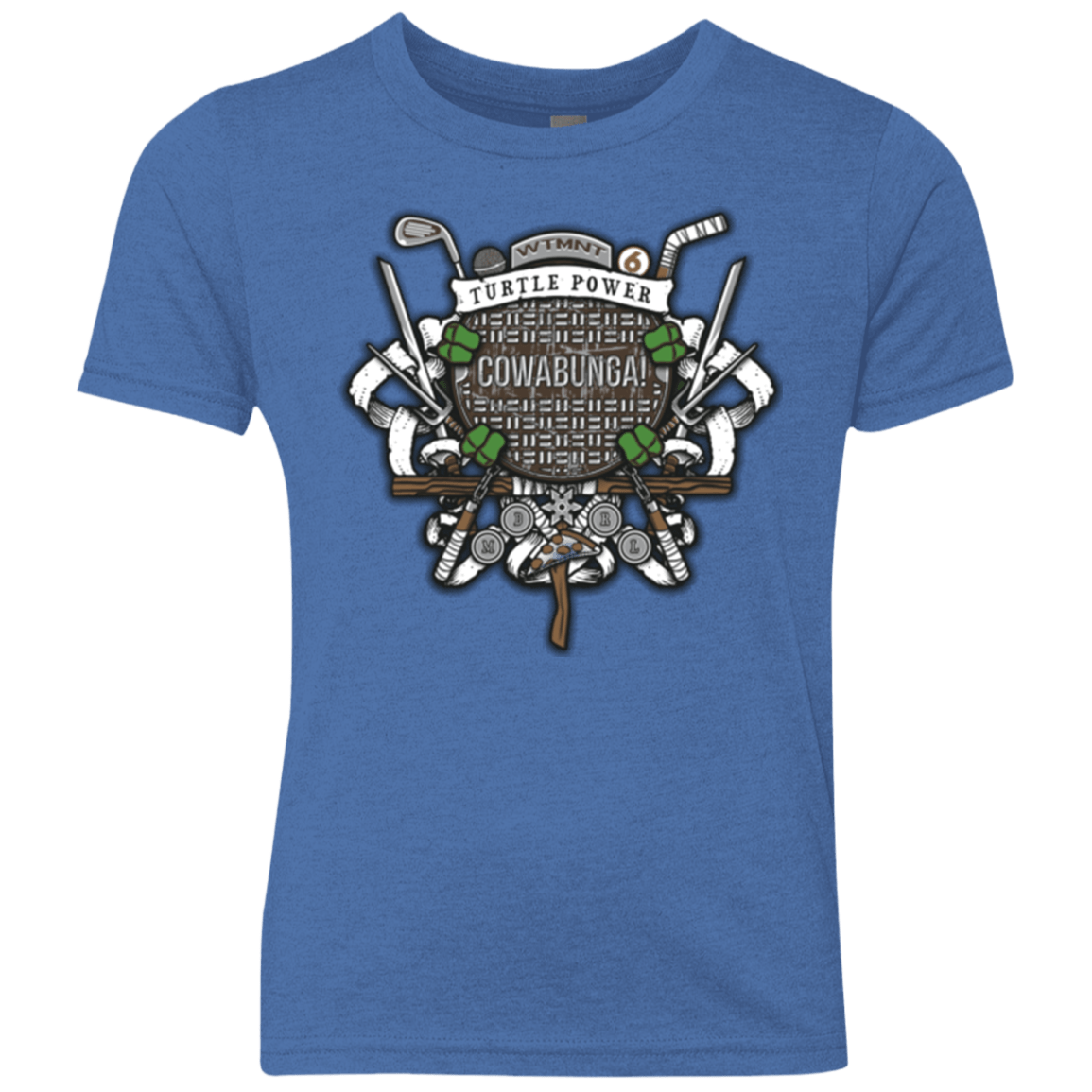 T-Shirts Vintage Royal / YXS Turtle Power! Youth Triblend T-Shirt